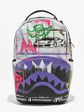 Sprayground Stencil Shark Backpack🔥New Black Bookbag Travel School Bag